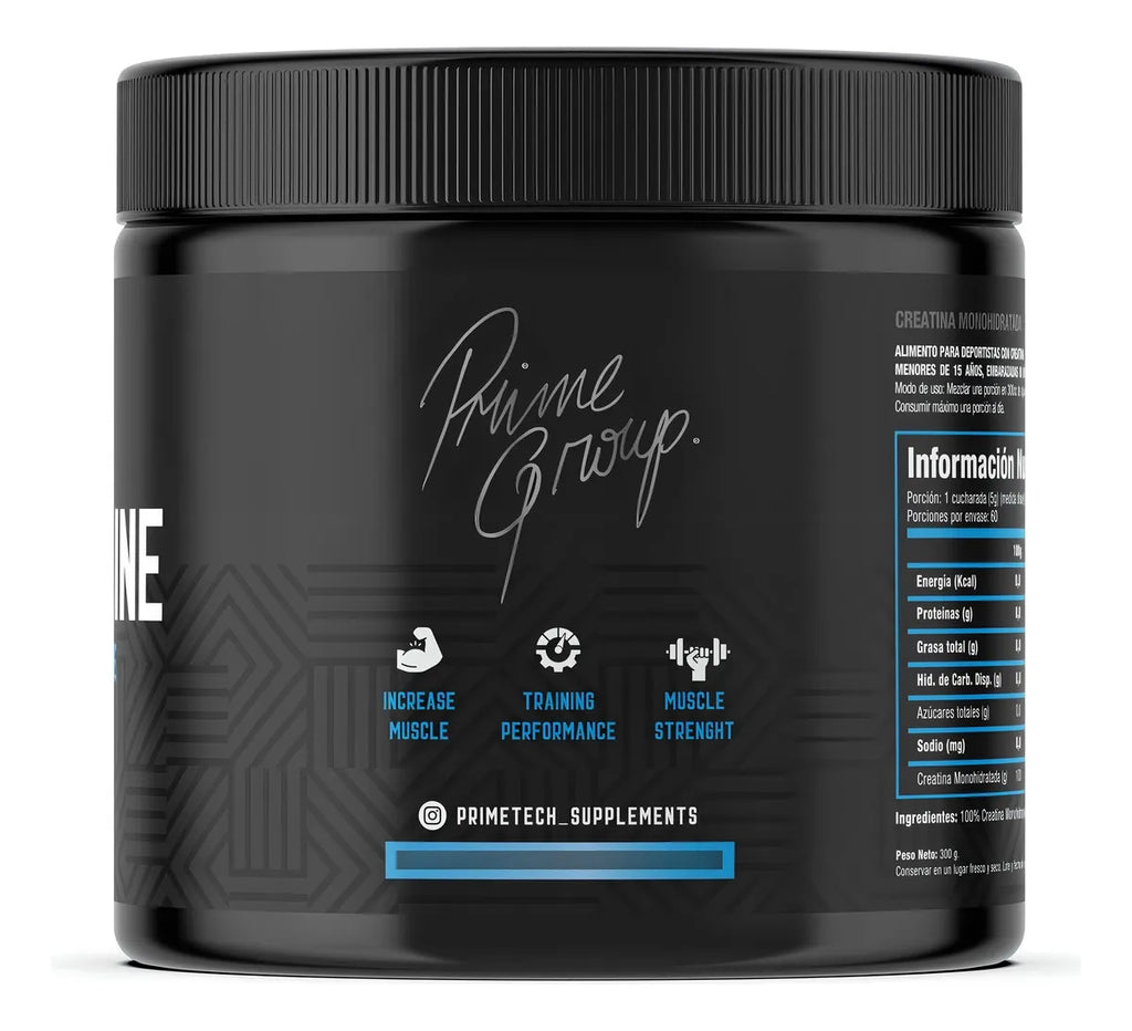 Creatina Monohidrato Primetech 300g Sin Sabor